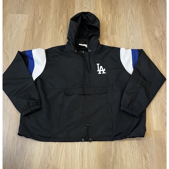 Women's Los Angeles Dodgers Black Plus Size Anorak Quarter-Zip Hoodie Jacket XL - Picture 3 of 13